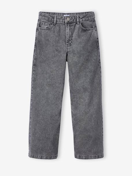 Jean droit fille bleu moyen+denim gris 11 - vertbaudet enfant 