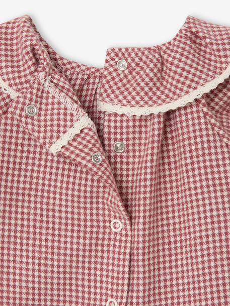 Blouse naissance en flanelle vichy avec col volanté écru 4 - vertbaudet enfant 