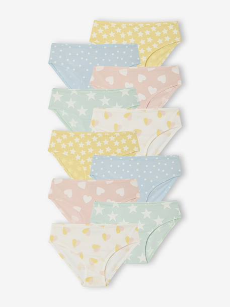 Lot de 10 culottes fantaisie fille rose 1 - vertbaudet enfant 