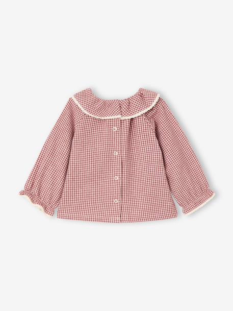 Blouse naissance en flanelle vichy avec col volanté écru 5 - vertbaudet enfant 