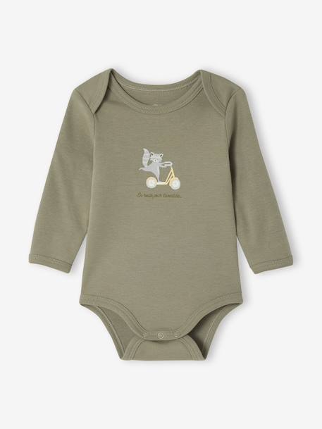 Lot de 5 bodies naissance avec ouverture américaine kaki 2 - vertbaudet enfant 