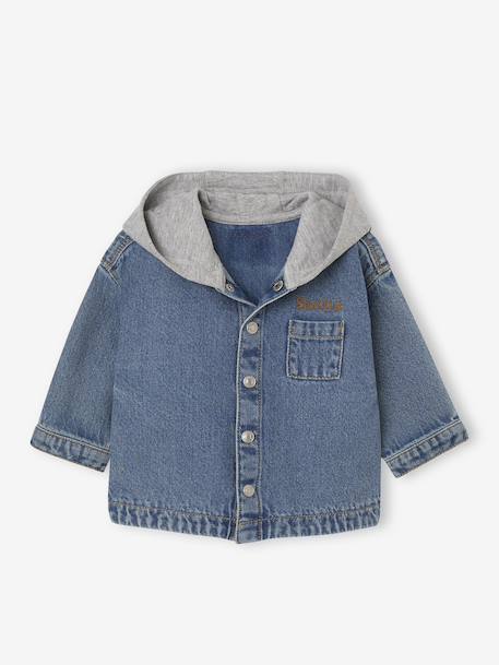 Chemise bébé personnalisable en denim avec capuche stone 6 - vertbaudet enfant 