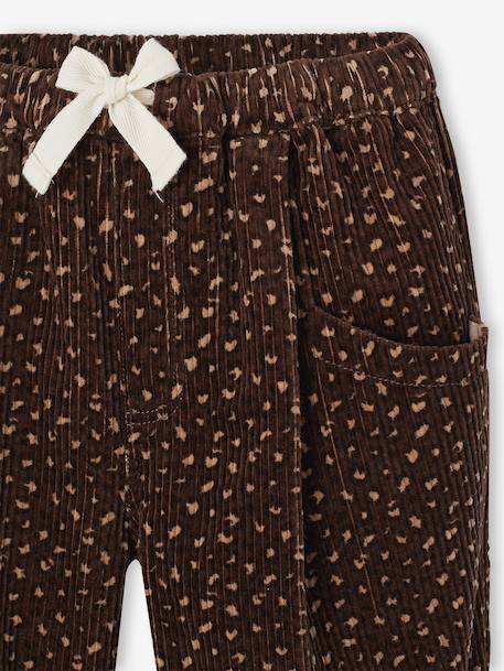 Pantalon fille velours forme loose Léopard+vieux rose 5 - vertbaudet enfant 