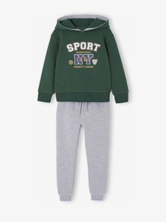 -Ensemble Sport Garçon Sweat Capuche imprimé + Jogging Uni
