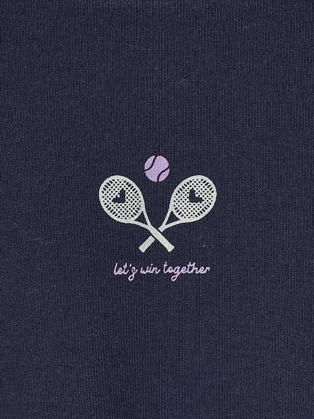 Tee-shirt sport motif tennis fille manches longues marine 3 - vertbaudet enfant 