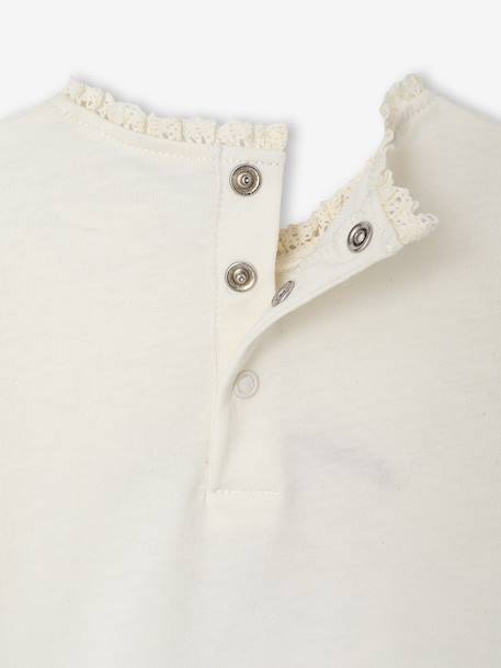 T-shirt bébé manches longues avec motif c½ur léopard écru 3 - vertbaudet enfant 