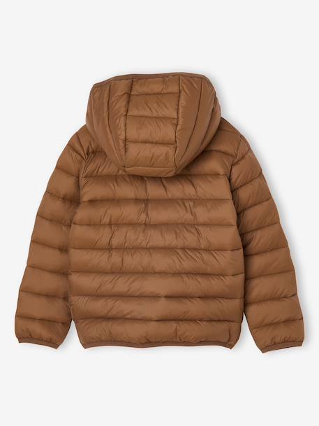 Doudoune garçon légère à capuche bleu jean+bleu moyen+marine+noir+noisette+noix de pécan+olive+rouge+vert émeraude 16 - vertbaudet enfant 