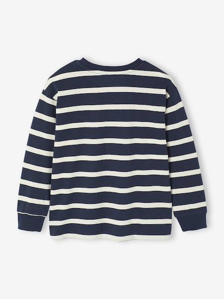 Tee-shirt rayé manches longues garçon bleu nuit+écru 3 - vertbaudet enfant 