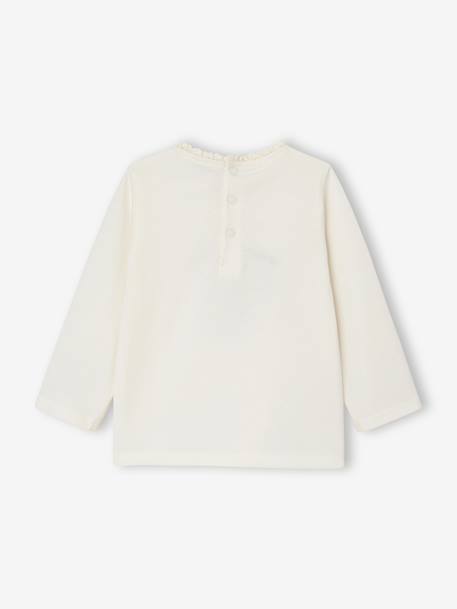 T-shirt bébé manches longues avec motif c½ur léopard écru 4 - vertbaudet enfant 