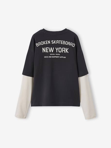 T-shirt garçon effet 2 en 1 anthracite 2 - vertbaudet enfant 