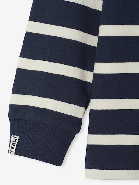 Tee-shirt rayé manches longues garçon bleu nuit+écru 5 - vertbaudet enfant 