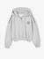 Sweat court à capuche sport fille gris chiné 1 - vertbaudet enfant 