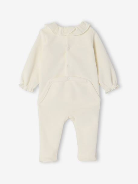 Lot de 2 pyjamas naissance fille en velours personnalisable écru 3 - vertbaudet enfant 
