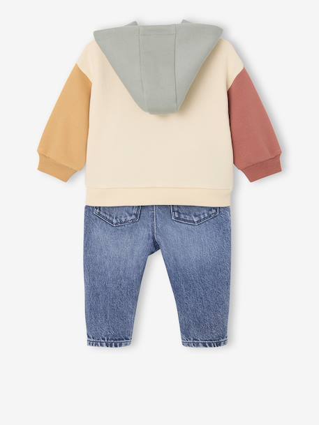 Ensemble bébé sweat-shirt à capuche + Jean multicolore 5 - vertbaudet enfant 