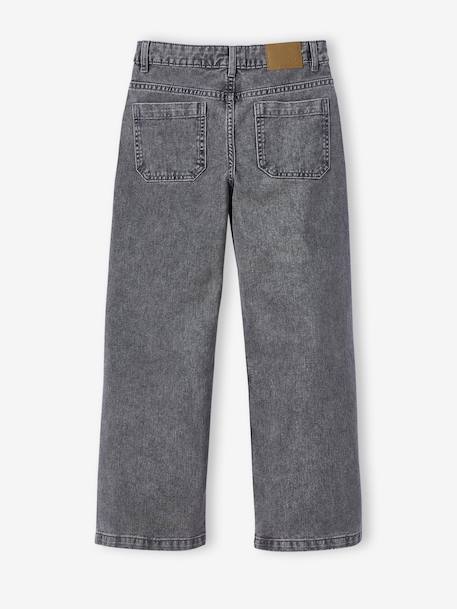 Jean droit fille bleu moyen+denim gris 12 - vertbaudet enfant 