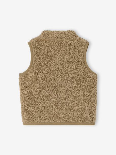 Gilet sans manches bébé en sherpa taupe 5 - vertbaudet enfant 