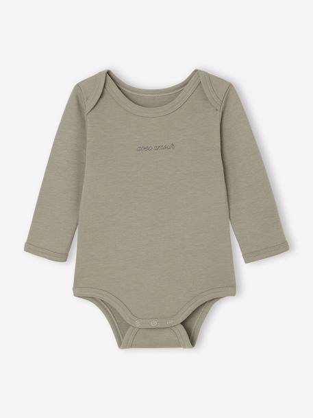 Lot de 3 bodies naissance en maille côtelée et interlock bleu ciel 3 - vertbaudet enfant 