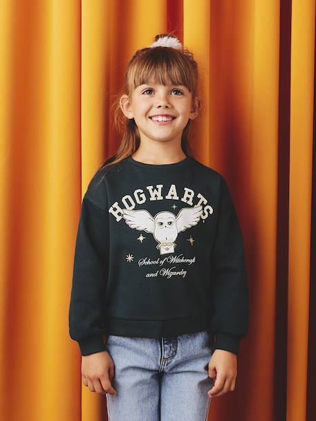 Sweat fille Harry Potter vert sapin 1 - vertbaudet enfant 