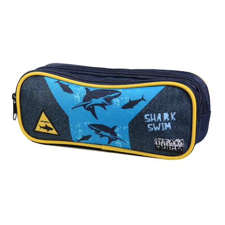 Trousse scolaire rectangulaire vorax  requins Bleu 2 - vertbaudet enfant 