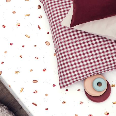 Drap housse coton bio gourmandises 1 personne Gourmandises 2 - vertbaudet enfant 