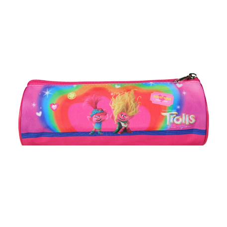 Trousse scolaire ronde les trolls Rose 4 - vertbaudet enfant 