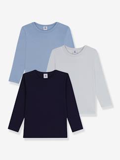 -Lot de 3 tee-shirts enfant en coton uni manches longues