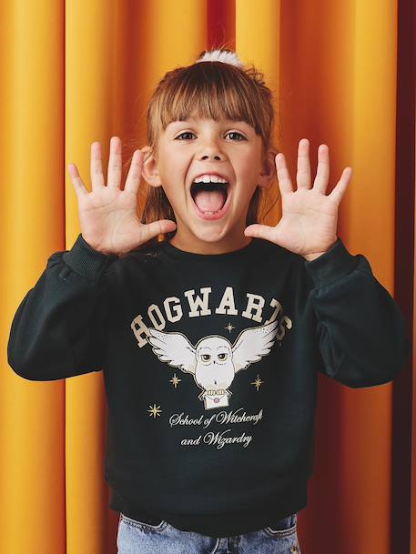 Sweat fille Harry Potter vert sapin 2 - vertbaudet enfant 