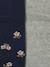 Lot 2 collants bébé fille uni et motifs fleurs bleu nuit 2 - vertbaudet enfant 