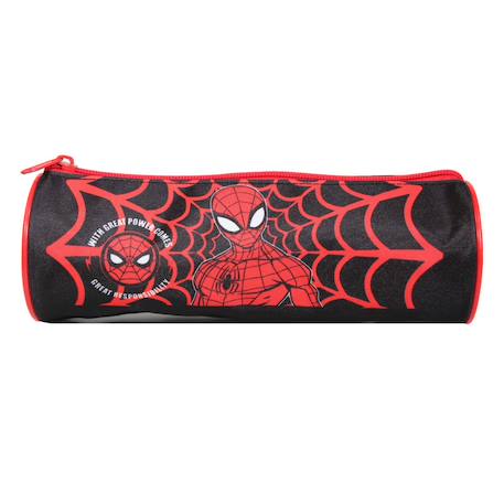 Trousse scolaire ronde marvel spiderman  toile d'araignée Noir 1 - vertbaudet enfant 