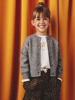 -Gilet fille maille mousseuse 