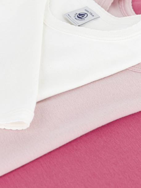 Lot 3 tee-shirts fille en coton manches longues rose 3 - vertbaudet enfant 
