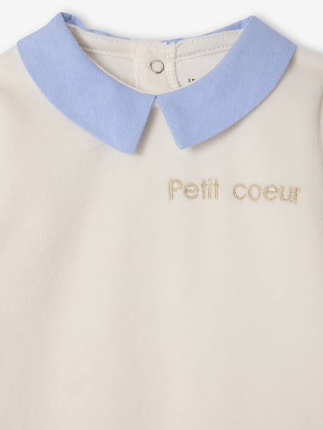 Lot de 2 pyjamas naissance garçon en velours personnalisable écru 5 - vertbaudet enfant 