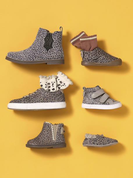 Boots enfant fille cuir détails festons lot beige+marine+marron+noir+taupe 6 - vertbaudet enfant 