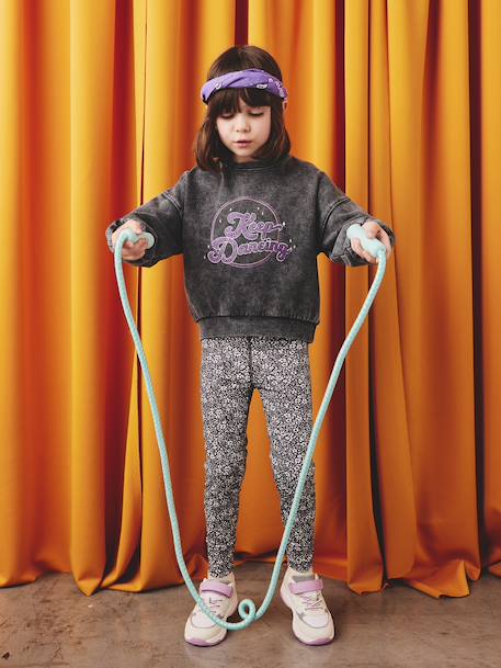 Legging technique sport imprimé fille anthracite 2 - vertbaudet enfant 