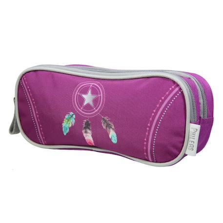 Trousse scolaire rectangulaire phileas attrape rêve plumes Violet 2 - vertbaudet enfant 