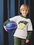 Sweat garçon sport doubles manches motif ballon en relief blanc chiné+vert sapin 4 - vertbaudet enfant 