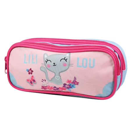 Trousse scolaire rectangulaire lili lou Rose 2 - vertbaudet enfant 