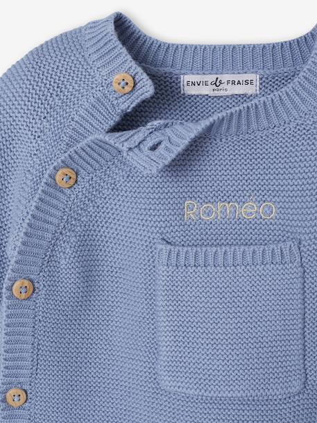 Ensemble naissance en tricot bleu glacier 9 - vertbaudet enfant 