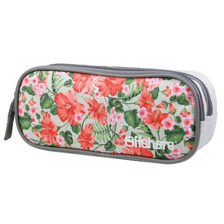 Trousse scolaire rectangulaire offshore fleurs Gris 2 - vertbaudet enfant 