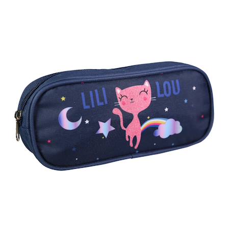 Trousse scolaire rectangulaire lili lou Bleu 2 - vertbaudet enfant 