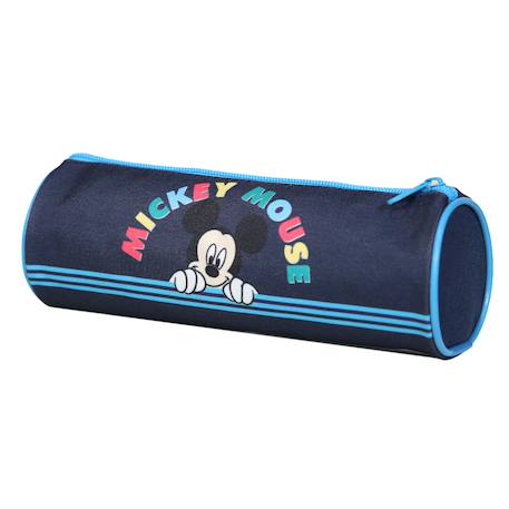 Trousse scolaire ronde mickey  rayures Bleu 2 - vertbaudet enfant 