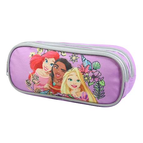 Trousse scolaire rectangulaire princesses  fleurs Violet 2 - vertbaudet enfant 