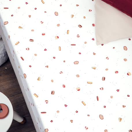 Drap housse coton bio gourmandises 1 personne Gourmandises 1 - vertbaudet enfant 