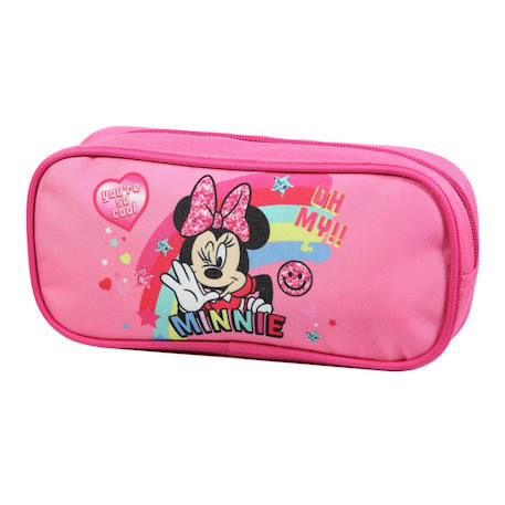 Trousse scolaire rectangulaire disney minnie  arc en ciel Rose 2 - vertbaudet enfant 