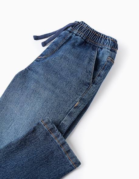 Jean jogger slim fit Bleu+Bleu foncé 8 - vertbaudet enfant 