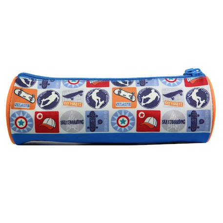 Trousse scolaire ronde phileas skate Bleu 4 - vertbaudet enfant 