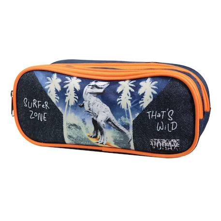 Trousse scolaire rectangulaire vorax dinosaure Bleu 2 - vertbaudet enfant 