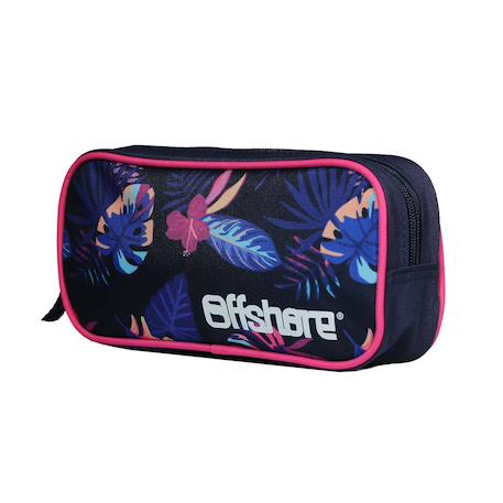Trousse scolaire rectangulaire offshore hibiscus Bleu 1 - vertbaudet enfant 