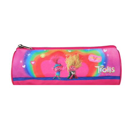 Trousse scolaire ronde les trolls Rose 1 - vertbaudet enfant 