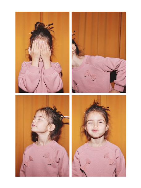 Sweat avec noeuds en relief fille blush 2 - vertbaudet enfant 